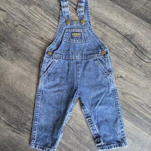 VINTAGE Semi-Acid Washed Denim Baby Overalls